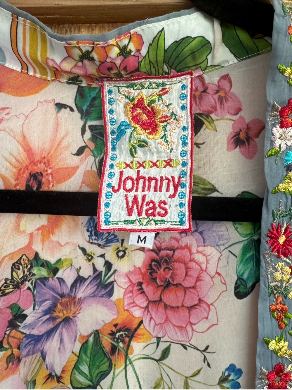 Johnny Was Multicolor Floral Patchwork Kimono Jacket - Picture 3 of 4